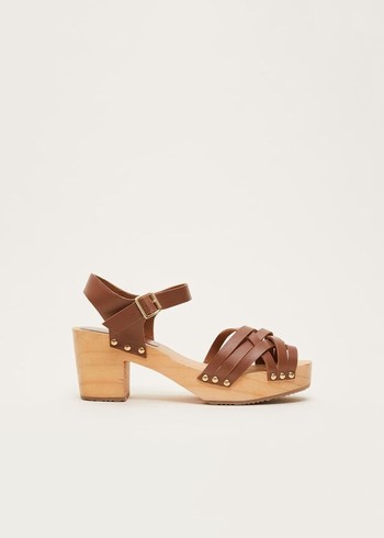 Phase Eight Woven Clog Heels Brown Canada | PZCUYI-532